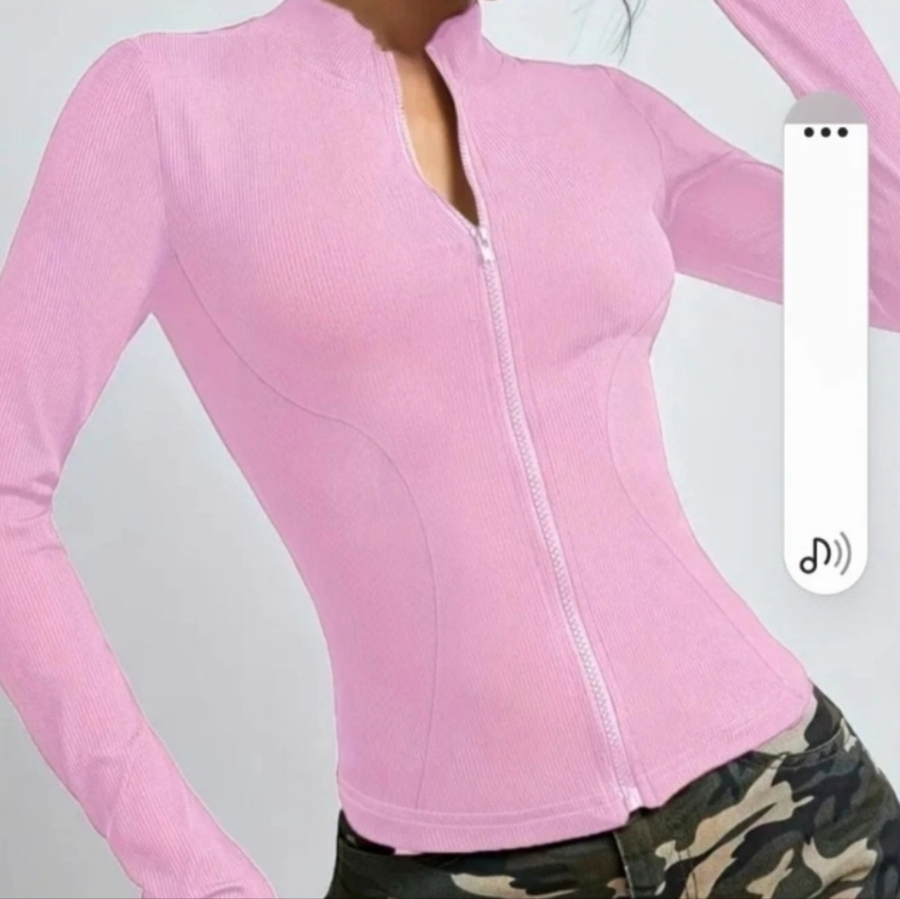 SALE!!! NWT Unbranded Sz. S Pink‎ Zippered Long Sleeve Sweater Coat